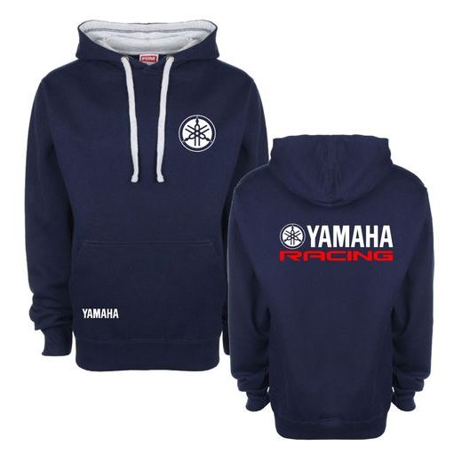 PÁNSKÁ MIKINA S KAPUCÍ A MOTIVEM YAMAHA RACING - TMAVĚMODRÁ