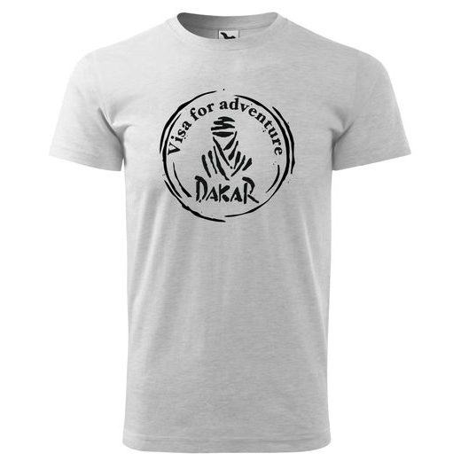 PÁNSKÉ TRIKO S MOTIVEM DAKAR - SVĚTLE ŠEDÉ