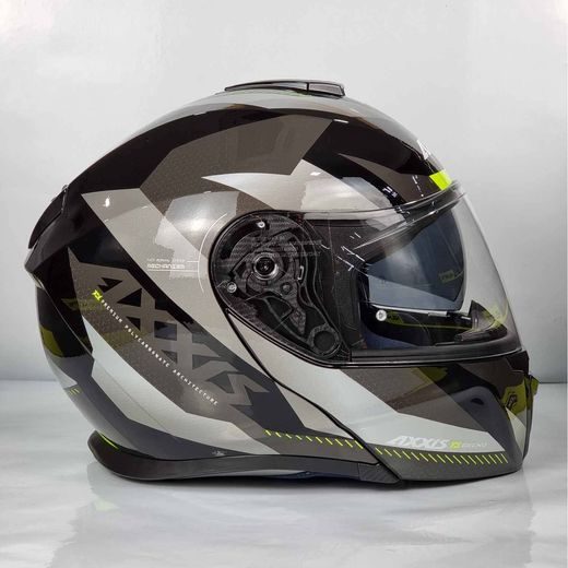 VÝKLOPNÁ HELMA AXXIS GECKO SV SHIELD LESKLÁ ŠEDÁ