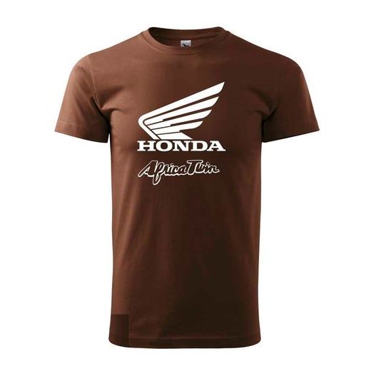 PÁNSKÉ TRIKO S MOTIVEM HONDA AFRICA 2 - ČOKOLÁDOVÉ