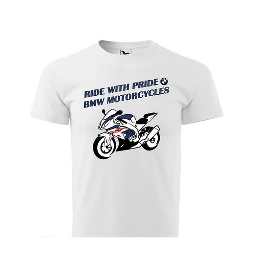 PÁNSKÉ TRIKO S MOTIVEM BMW MOTORCYCLES RACING - BÍLÉ