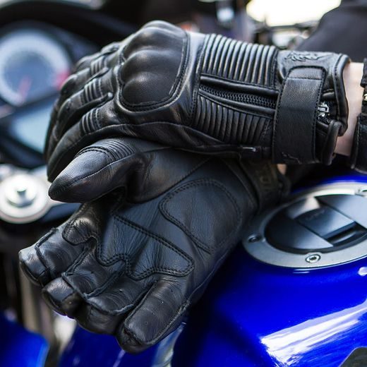 WOLF MODI BLACK KOŽENÉ RUKAVICE NA MOTORKU