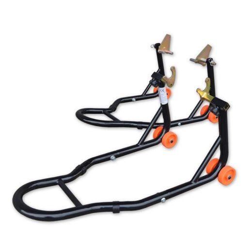 SADA 2 MOTOCYKLOVÝCH STOJANŮ BIKETEC PŘEDNÍ A ZADNÍ TYP-V