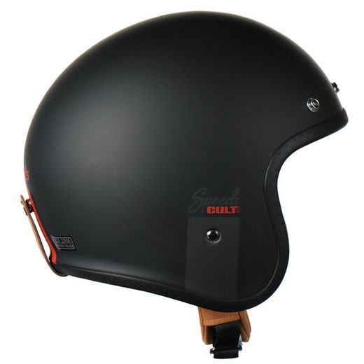 JET HELMA NA MOTORKU SE SLUNEČNÍ CLONOU SPEEDS CULT 2 - ČERNÁ/TITAN/ČERVENÁ MATNÁ