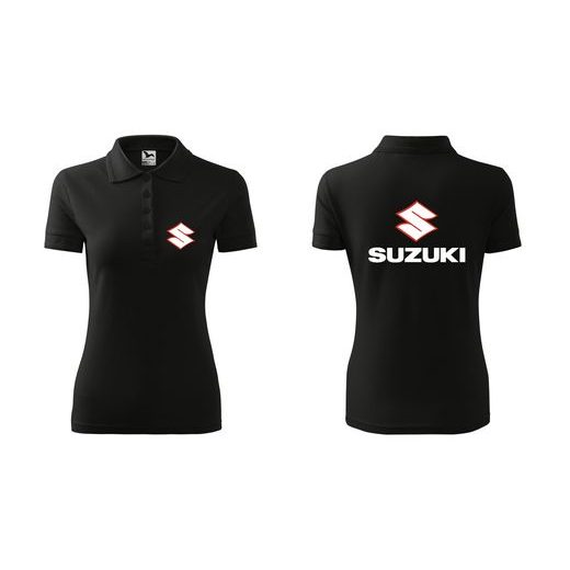 DÁMSKÉ POLO S MOTIVEM SUZUKI 1 - ČERNÉ