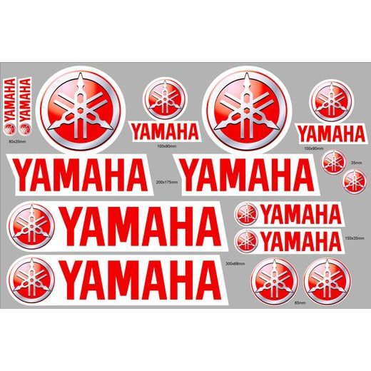 BAREVNÉ SAMOLEPKY S MOTIVEM YAMAHA - ČERVENÉ