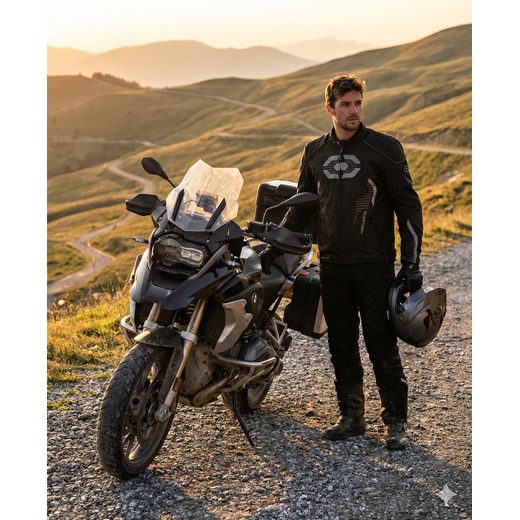 STREET BUNDA NA MOTORKU SPORTSTER 4SQUARE - ČERNÁ/ŠEDÁ