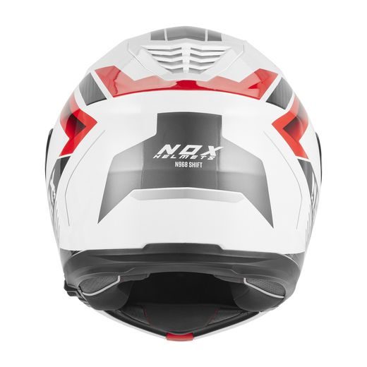 VÝKLOPNÁ HELMA NOX N968 SHIIFT BÍLÁ-ČERVENÁ