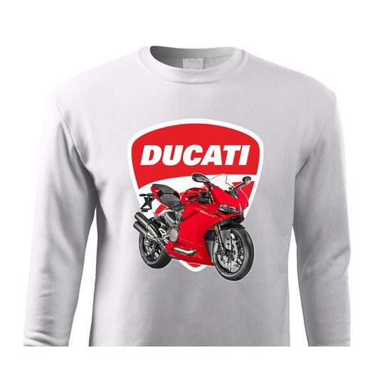 PÁNSKÁ MIKINA S MOTIVEM DUCATI 595 - BÍLÁ