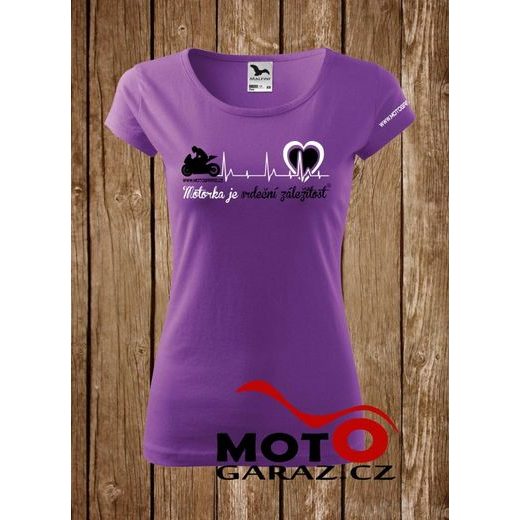 TRIKO MOTORKA JE SRDEČNÍ ZÁLEŽITOST ® FIALOVÉ DÁMSKÉ