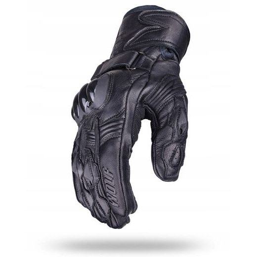 WOLF SPIRAL BLACK KOŽENÉ RUKAVICE NA MOTORKU
