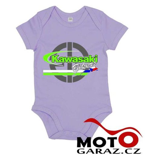 DĚTSKÉ KLUBOVÉ BODY KAWASAKI BIKERS CZ - FIALOVÉ