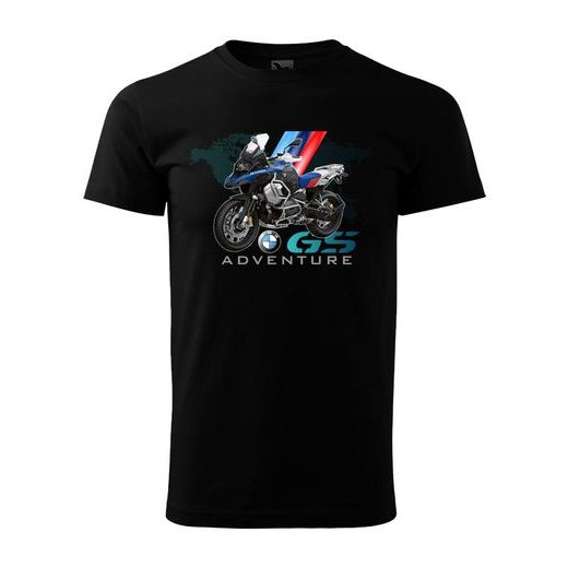 PÁNSKÉ TRIKO S MOTIVEM BMW R 1250 GS ADVENTURE - ČERNÉ