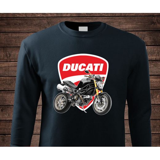 PÁNSKÁ MIKINA S MOTIVEM DUCATI MONSTER - TMAVĚ MODRÁ