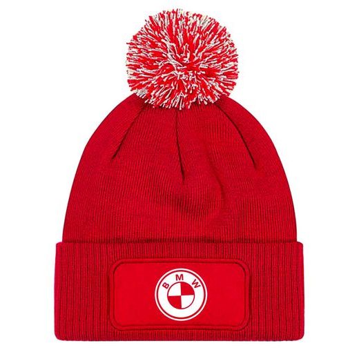 ZIMNÍ ČEPKA S BAMBULÍ A MOTIVEM BMW