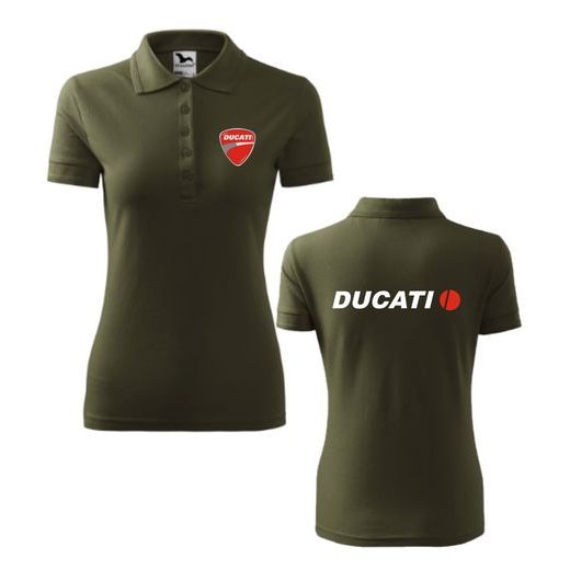 DÁMSKÉ POLO S MOTIVEM DUCATI - KHAKI