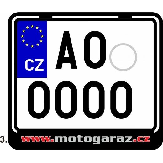 NOSIČ SPZ NA MOTORKU S 3D MOTIVEM MOTOGARAZ.CZ