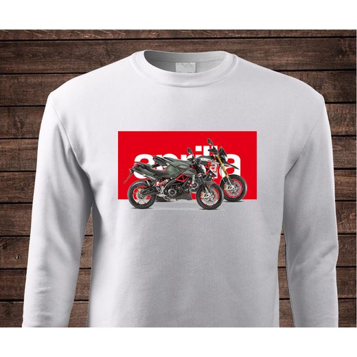 PÁNSKÁ MIKINA S MOTIVEM APRILIA ENDURO - BÍLÁ