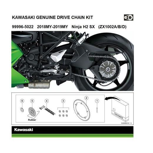 ORIGINÁLNÍ ŘETĚZOVÁ SADA KAWASAKI NINJA H2 SX 2018-2020