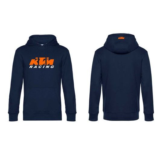 PÁNSKÁ MIKINA S KAPUCÍ A MOTIVEM KTM RACING - TMAVĚ MODRÁ