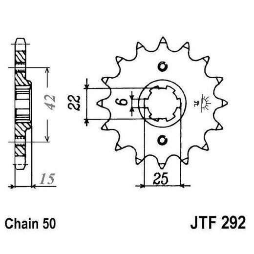 ŘETĚZOVÉ KOLEČKO JT JTF 292-16 16 ZUBŮ, 530