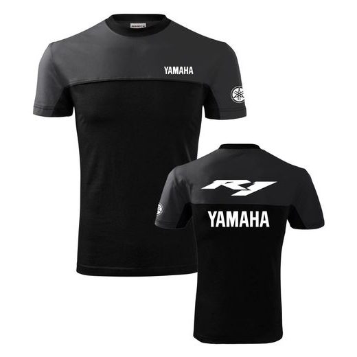 PÁNSKÉ TRIKO S MOTIVEM YAMAHA R1 - ŠEDÁ/ČERNÁ