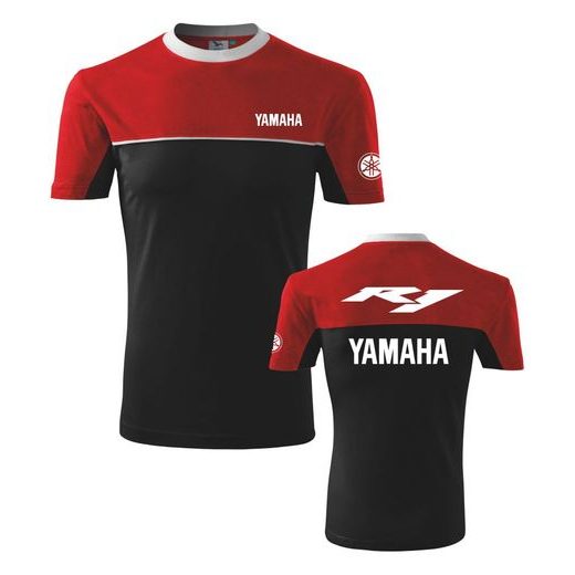 PÁNSKÉ TRIKO S MOTIVEM YAMAHA R1 - ČERVENÁ/ČERNÁ