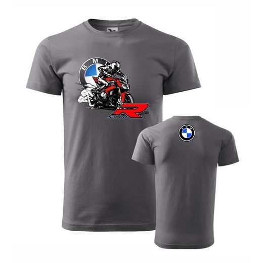 PÁNSKÉ TRIKO S MOTIVEM BMW S 1000 R - TMAVĚ ŠEDÁ
