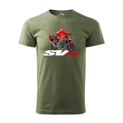 PÁNSKÉ TRIKO S MOTIVEM SUZUKI SV650 - KHAKI