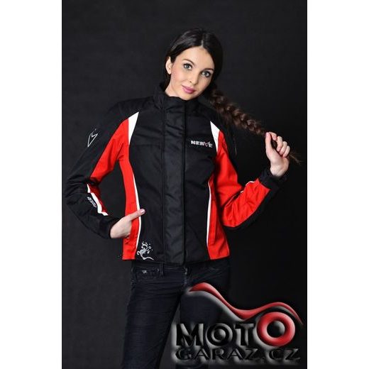 DÁMSKÁ BUNDA NA MOTORKU NERVE UNIQUE STAR RED