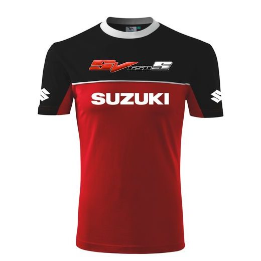 PÁNSKÉ TRIKO S MOTIVEM SUZUKI SV 650S - ČERNÁ/ČERVENÁ