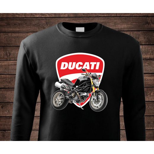 PÁNSKÁ MIKINA S MOTIVEM DUCATI MONSTER - ČERNÁ