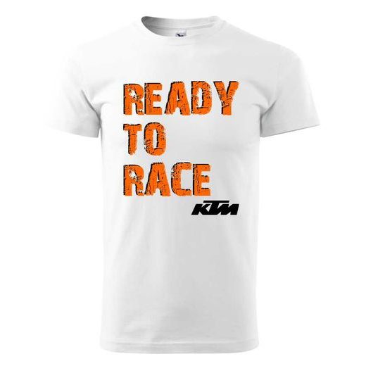 PÁNSKÉ TRIKO S MOTIVEM KTM READY TO RACE - BÍLÉ