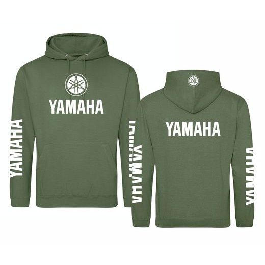 PÁNSKÁ MIKINA S KAPUCÍ A MOTIVEM YAMAHA 2 - ZELENÁ
