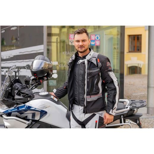 PÁNSKÁ TEXTILNÍ MOTO BUNDA SPARK NEVADA - ŠEDÁ