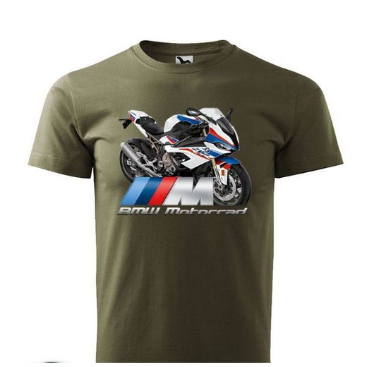 PÁNSKÉ TRIKO S MOTIVEM BMW S 1000 RR M PACKAGE - MILITARY