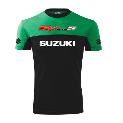 PÁNSKÉ TRIKO S MOTIVEM SUZUKI SV 650S - ZELENÁ/ČERNÁ