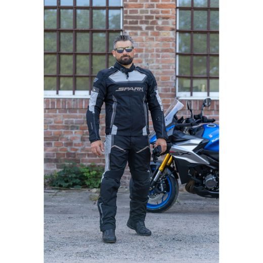 PÁNSKÁ TEXTILNÍ MOTO BUNDA SPARK MAVERICK - ŠEDÁ