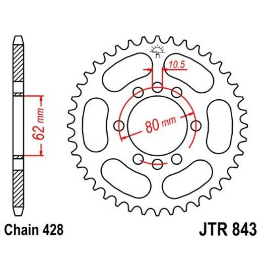 ŘETĚZOVÁ ROZETA JT JTR 843-46 46 ZUBŮ, 428