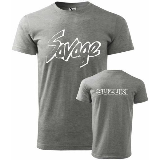 PÁNSKÉ TRIKO S MOTIVEM SUZUKI SAVAGE - ŠEDÉ