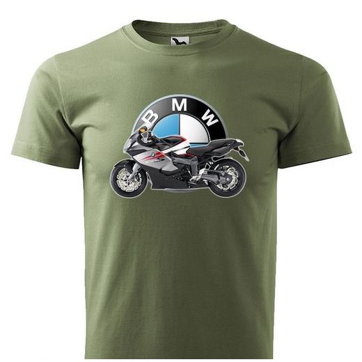 PÁNSKÉ TRIKO S MOTIVEM BMW K1300S SPORT - KHAKI