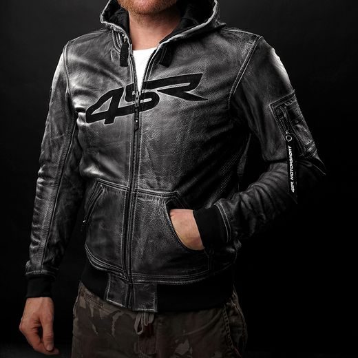 KOŽENÁ BUNDA NA MOTORKU 4SR HOODIE JACKET