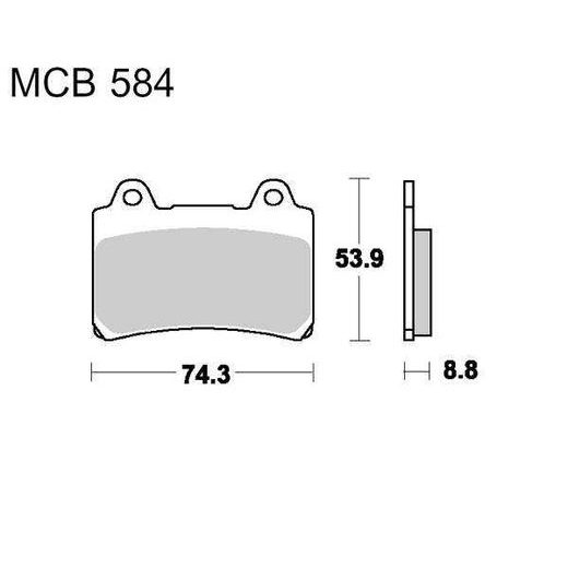 BRZDOVÉ DESTIČKY LUCAS MCB 584 ORGANICKÉ