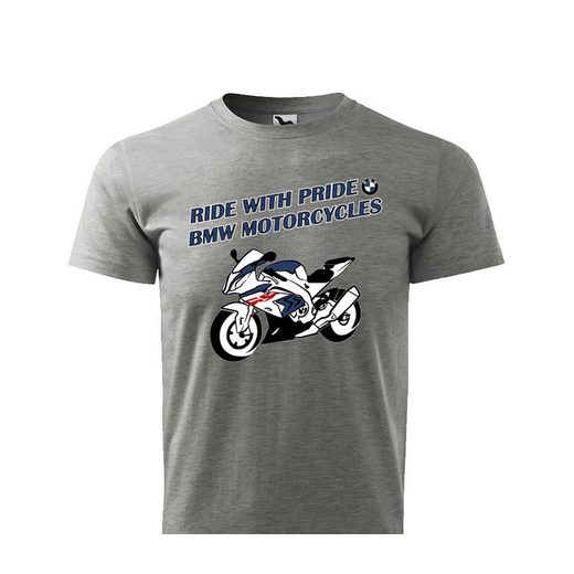 PÁNSKÉ TRIKO S MOTIVEM BMW MOTORCYCLES RACING - ŠEDÉ