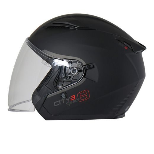 OTEVŘENÁ HELMA NA MOTORKU SE SLUNEČNÍ CLONOU SPEEDS CITY III ČERNÁ MATNÁ