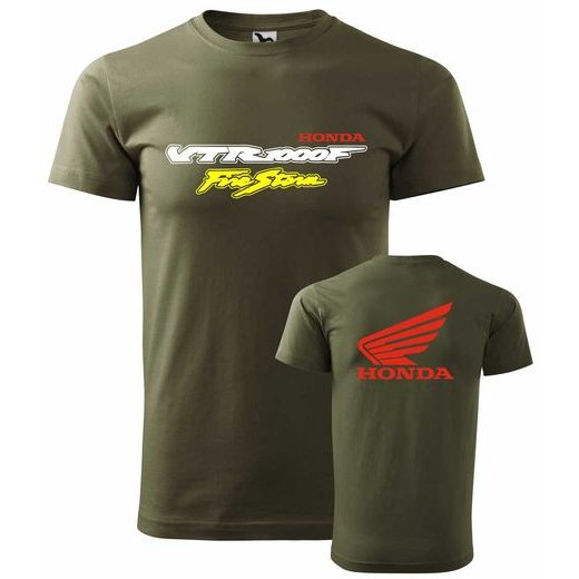 PÁNSKÉ TRIKO S MOTIVEM HONDA VTR 1000 FIRESTORM - KHAKI