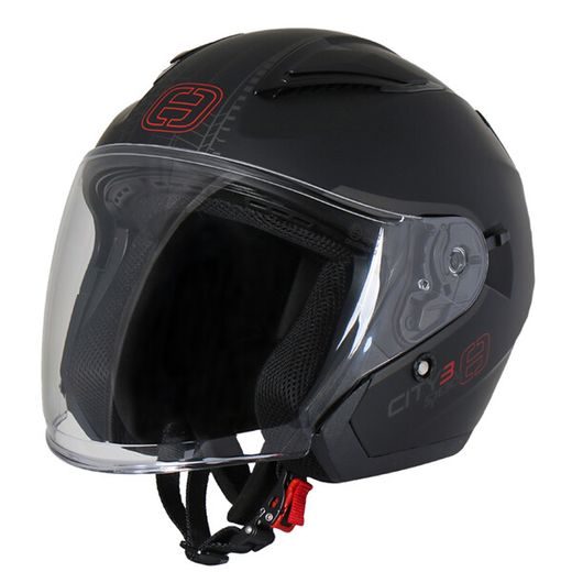 OTEVŘENÁ HELMA NA MOTORKU SE SLUNEČNÍ CLONOU SPEEDS CITY III ČERNÁ MATNÁ