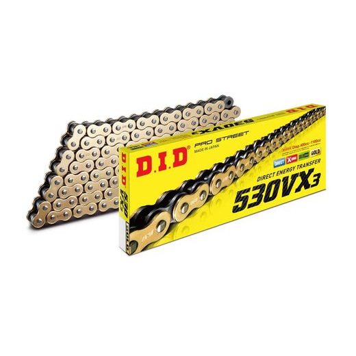 VX SÉRIE X-KROUŽKOVÝ ŘETĚZ D.I.D CHAIN 530VX3 110 L ZLATÁ/ČERNÁ