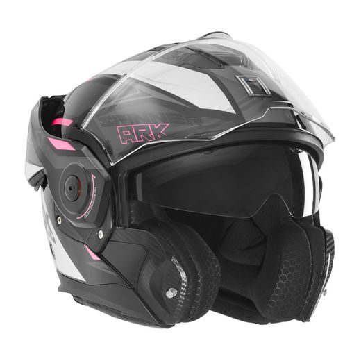 PŘEKLOPNÁ HELMA NA MOTORKU NOX PREMIUM SPINNER ARK RŮŽOVÁ