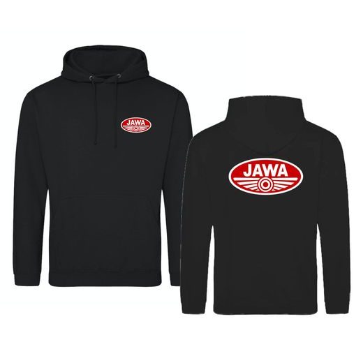 PÁNSKÁ MIKINA S KAPUCÍ A MOTIVEM JAWA - ČERNÁ